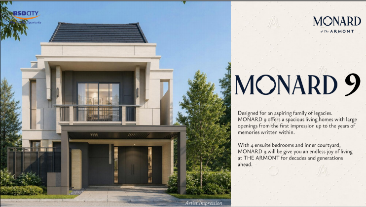 Rumah Monard 9 BSD tampak depan