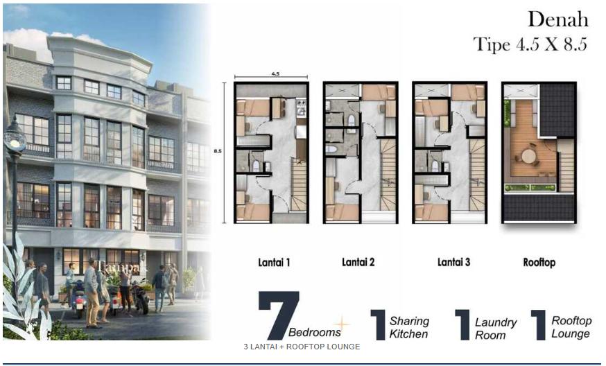 Fasad Cambridge Dormitory PIK 2