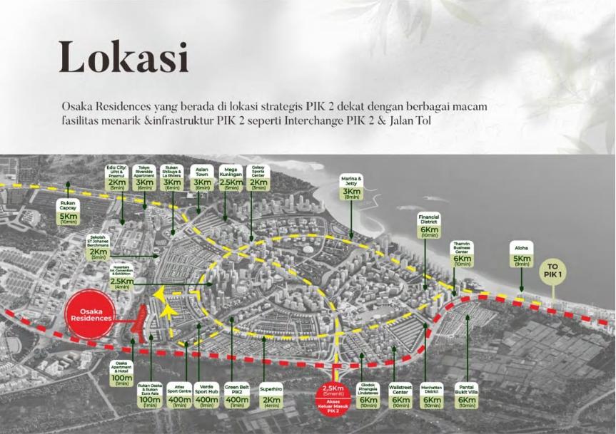 Peta lokasi Osaka Residences PIK 2